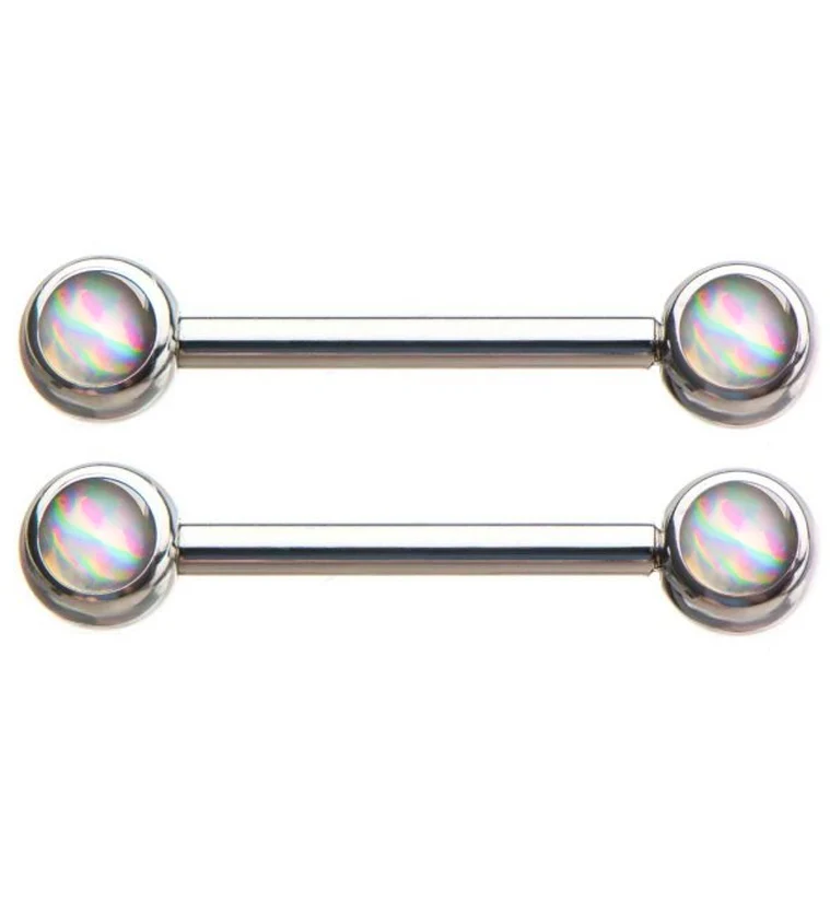 14G Groovy Nipple Rings Barbell - Mrs Treak