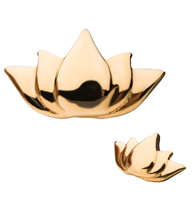 14kt Gold Open Lotus Threadless Top - Mrs Treak