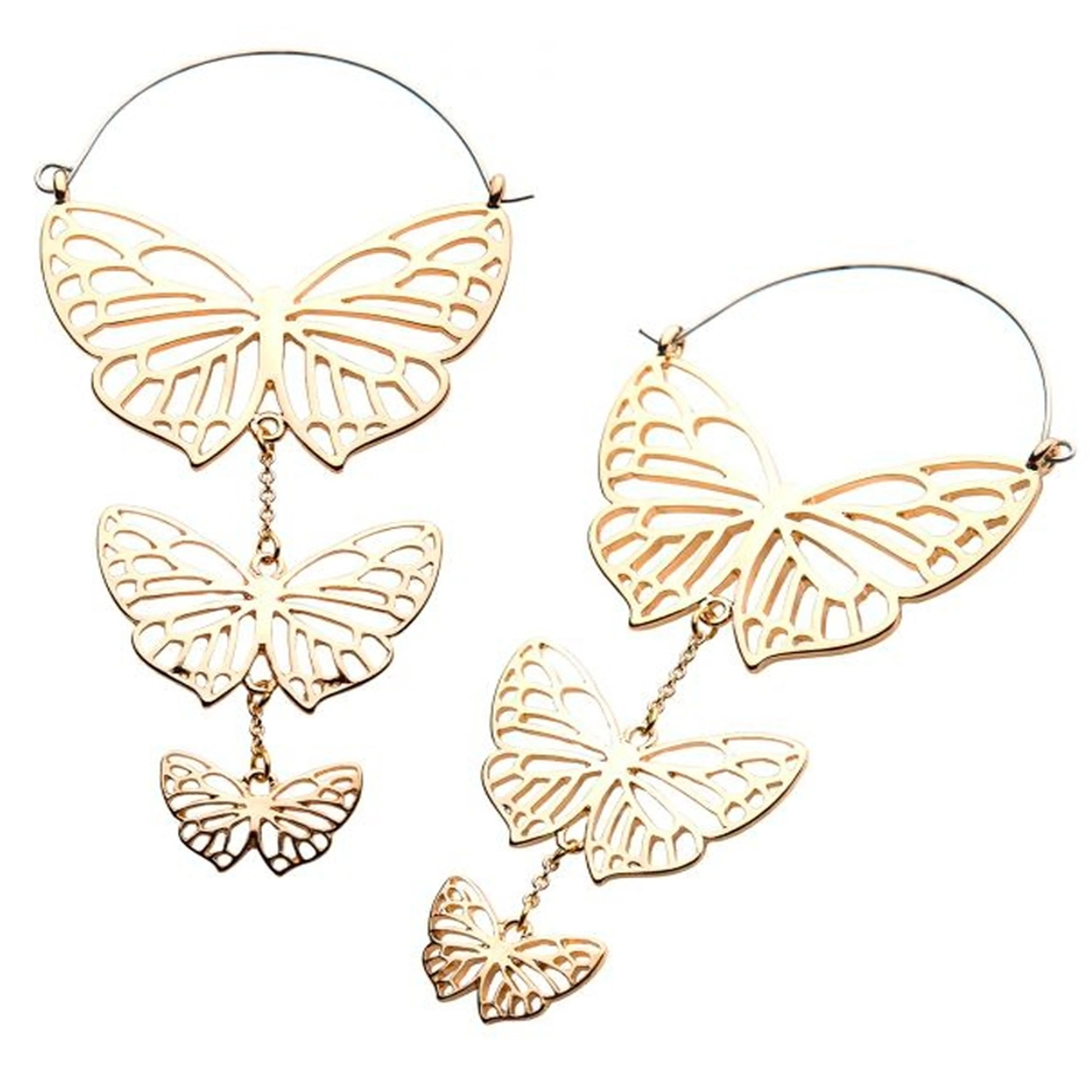 20G I've Got Butterflies Plug Hoops - Mrs Treak