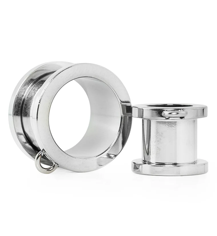 Jump Ring Stainless Steel Screw Back Tunnel Plugs - Mrs Treak