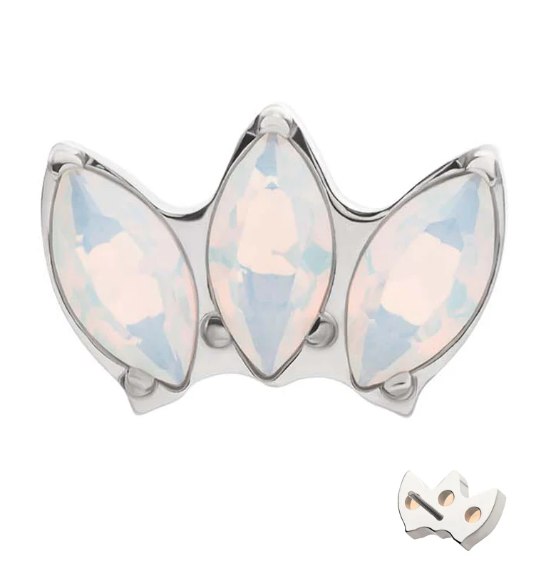 Triple Empress White Opalite Threadless Titanium Top - Mrs Treak