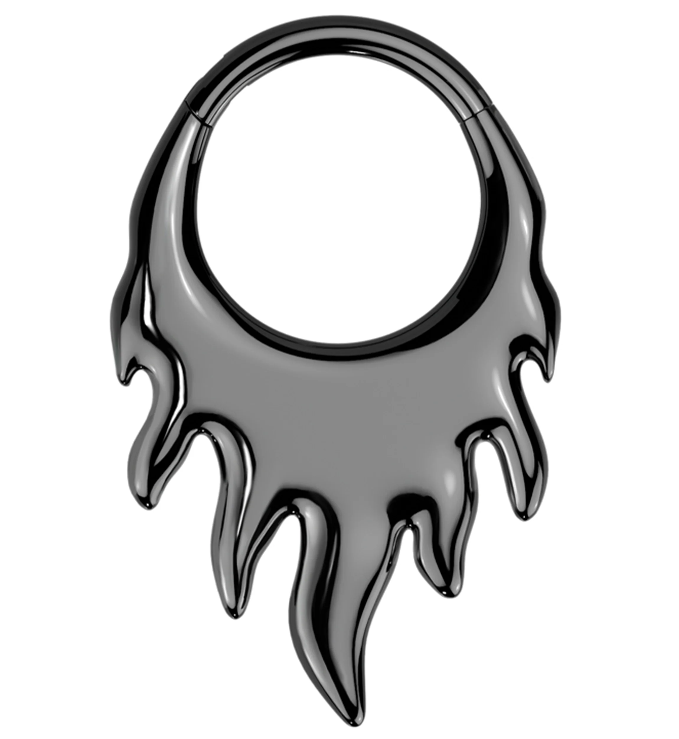 Black PVD Blaze Titanium Hinged Segment Ring - Mrs Treak