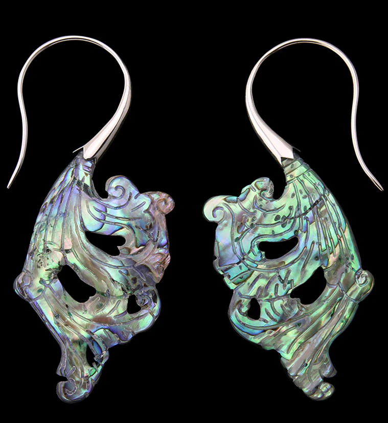18G Lush White Brass Abalone Hangers / Earrings - Mrs Treak