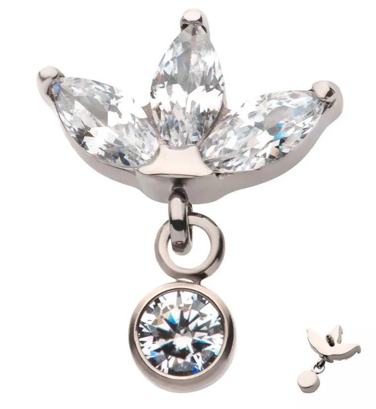 Empress Dangle CZ Internally Threaded Titanium Top - Mrs Treak