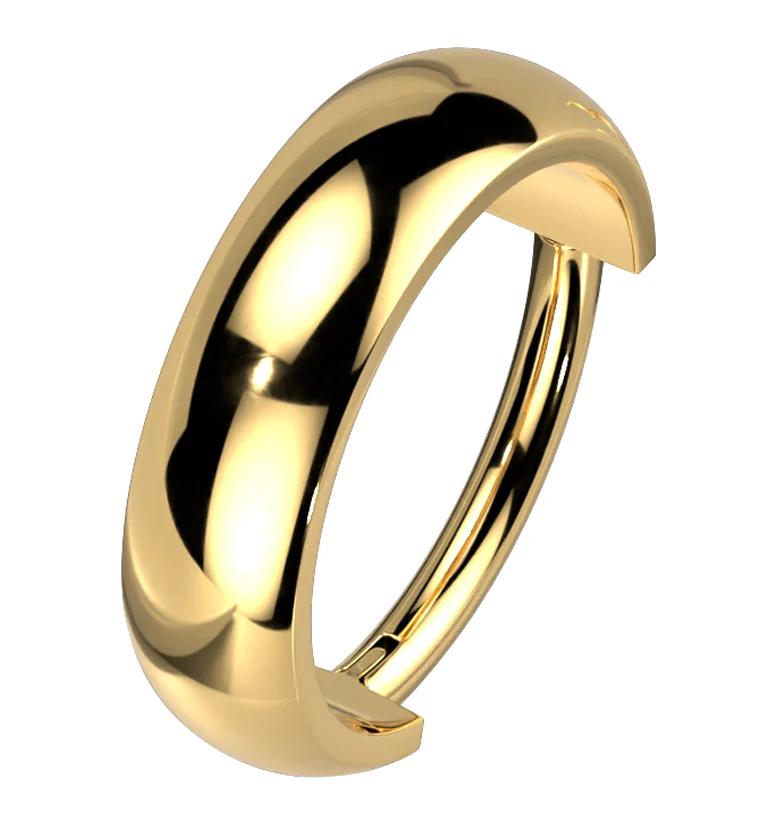 Gold PVD Smooth Titanium Hinged Segment Ring - Mrs Treak