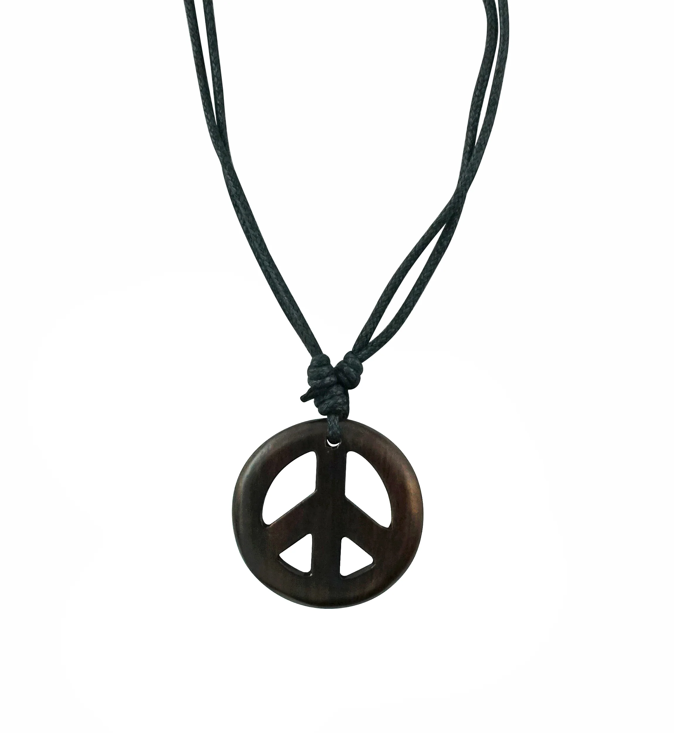 Peace Symbol Pendant Narra Wood Necklace - Mrs Treak
