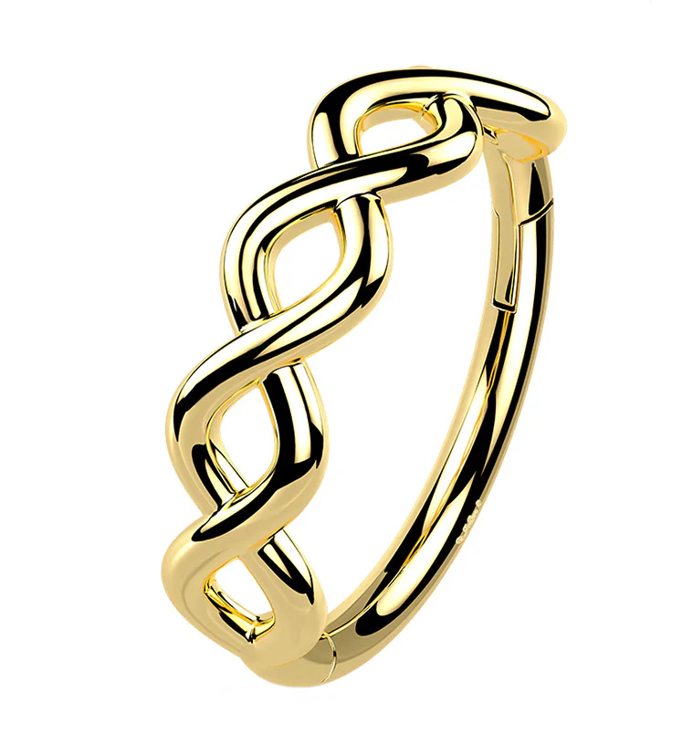 14kt Gold Twisted Hinged Segment Ring - Mrs Treak