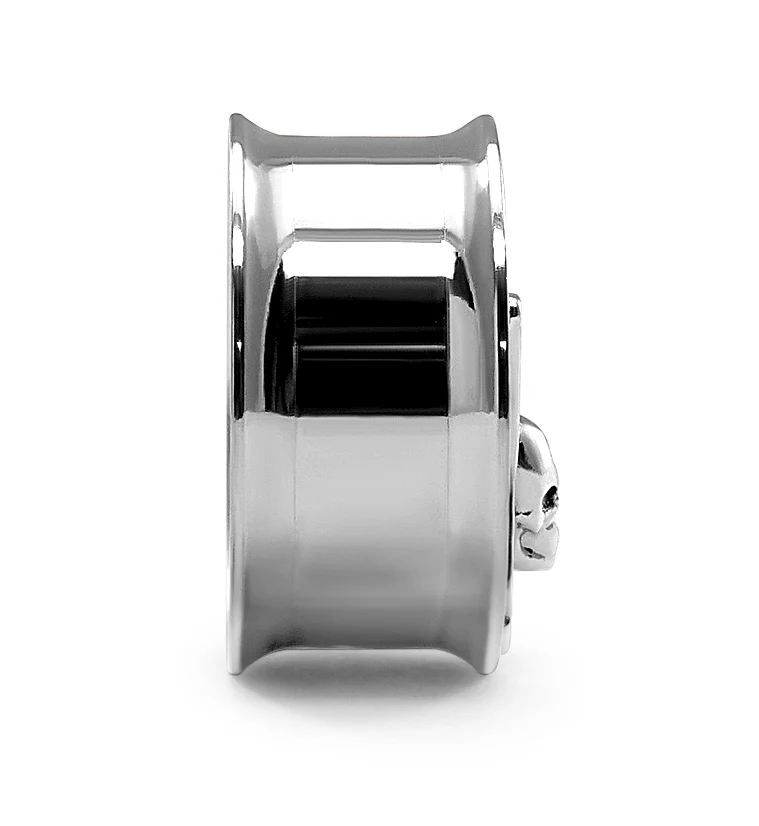 Death Moth Stainless Steel Double Flare Tunnels - Mrs Treak