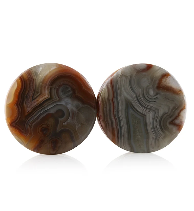 Laguna Lace Agate Stone Plugs 1 Inch (25mm) Version 11 - Mrs Treak
