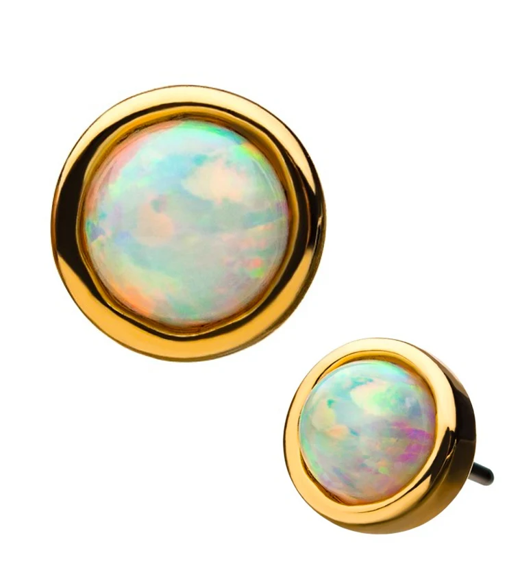 14kt Gold Opalite Bezel Threadless Top - Mrs Treak