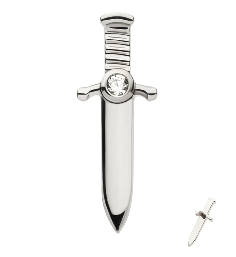 Blade Clear CZ Internally Threaded Titanium Top - Mrs Treak