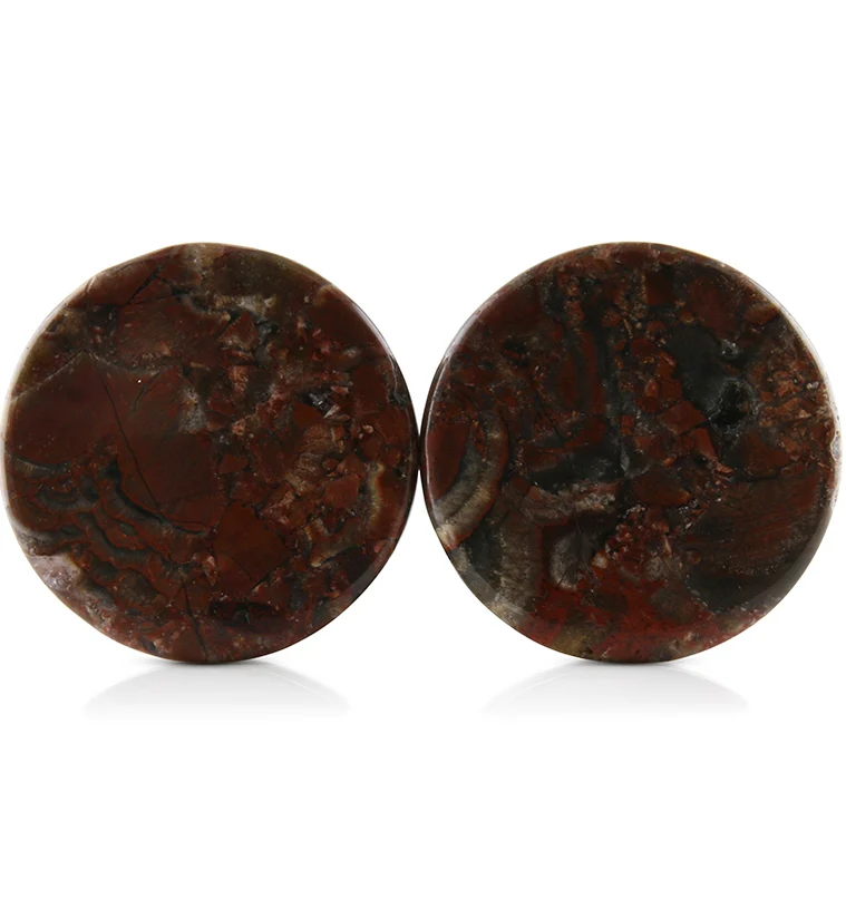 Mushroom Jasper Stone Plugs 1 Inch (25mm) Version 6 - Mrs Treak