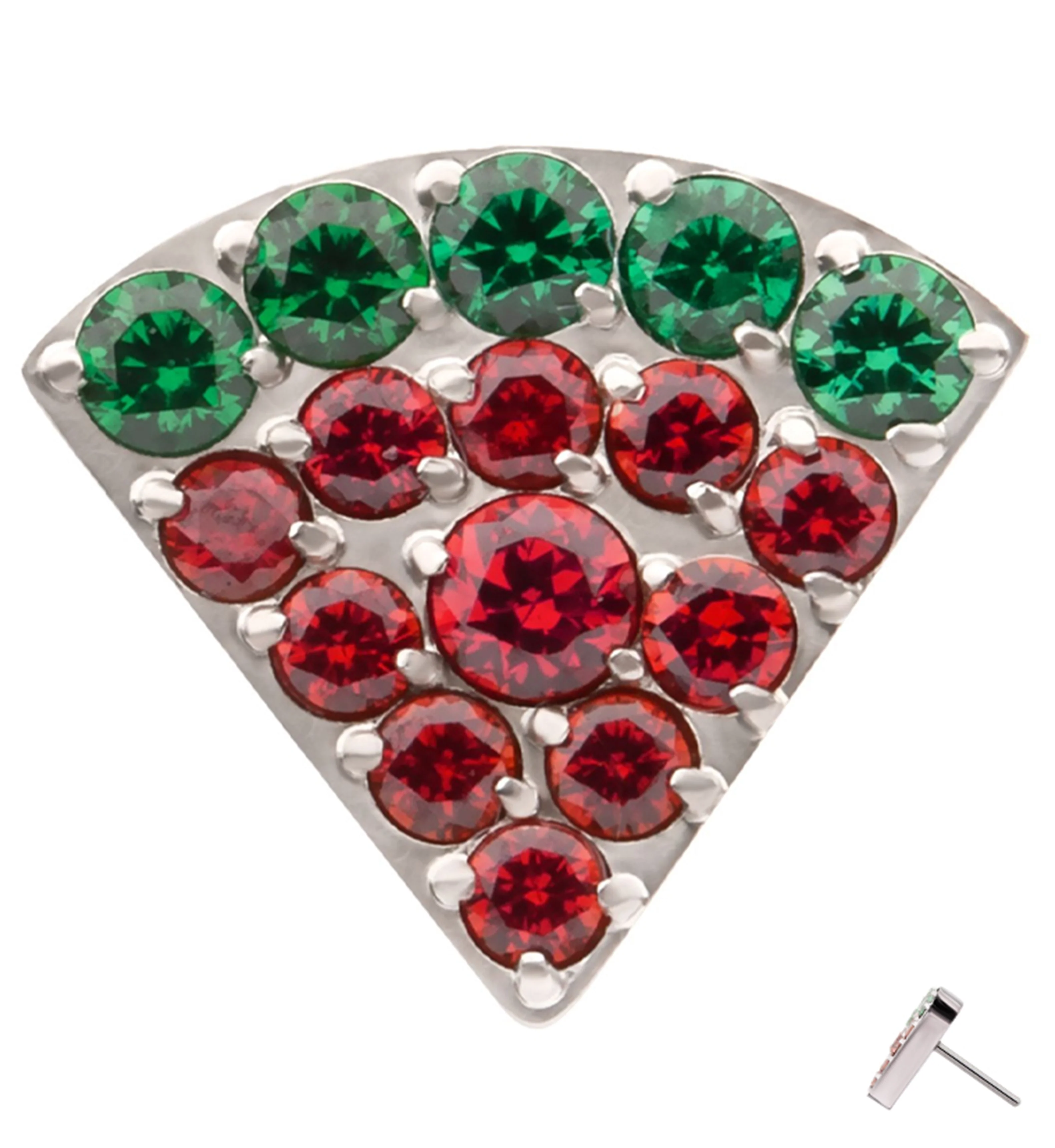 All Sweet Watermelon Red CZ Titanium Threadless Top - Mrs Treak