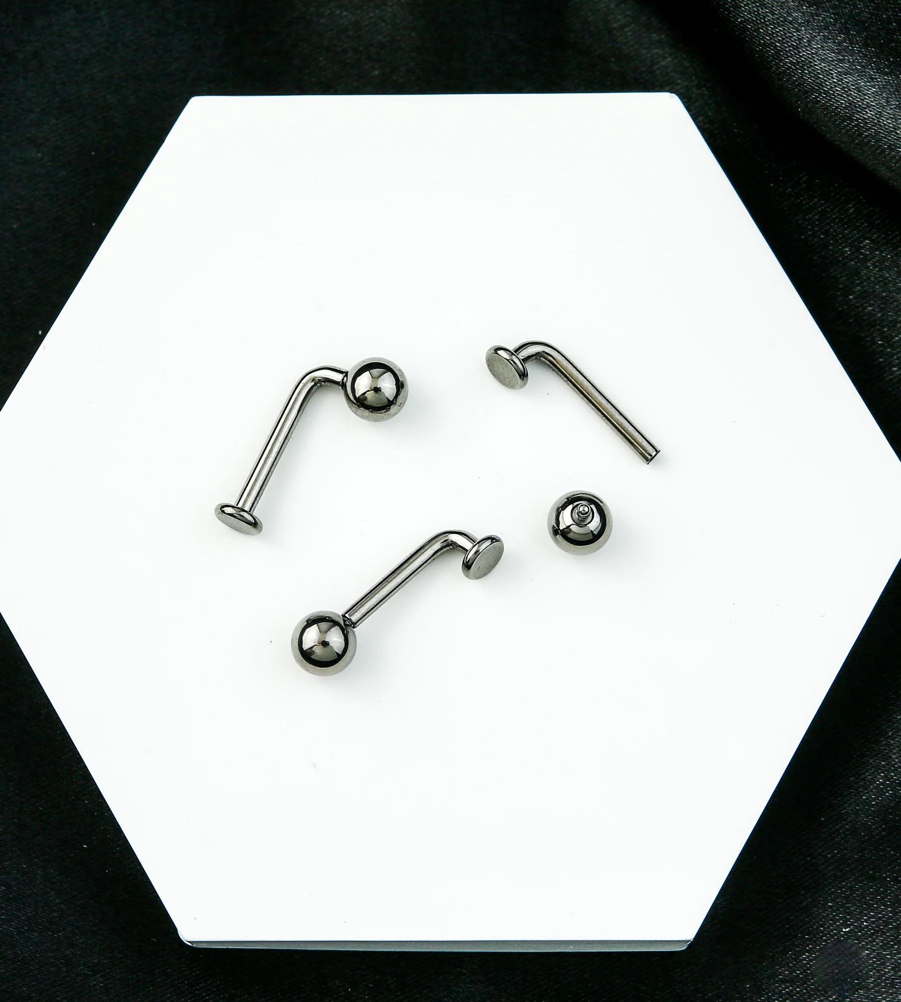 Ball Top Vertical Clitoral Hood Internally Threaded Titanium Barbell - Mrs Treak