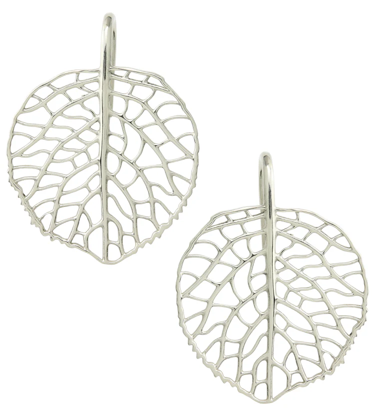 Crystal Anthurium Leaf White Brass Hangers - Mrs Treak