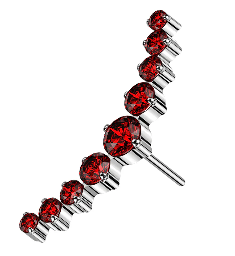 Arc Red CZ Titanium Threadless Top - Mrs Treak