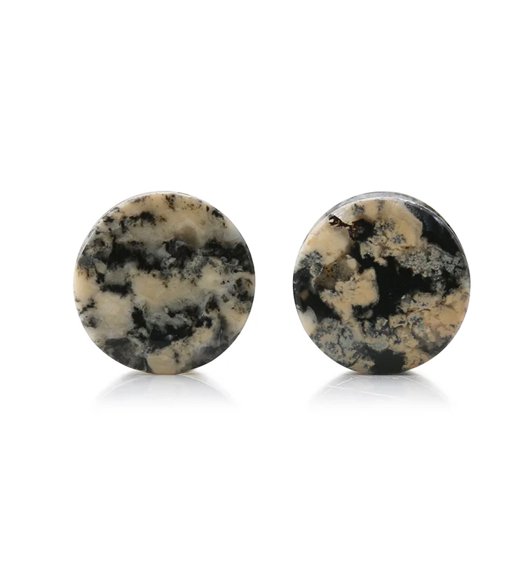 Tiger Agate Dendritic Stone Plugs 1/2