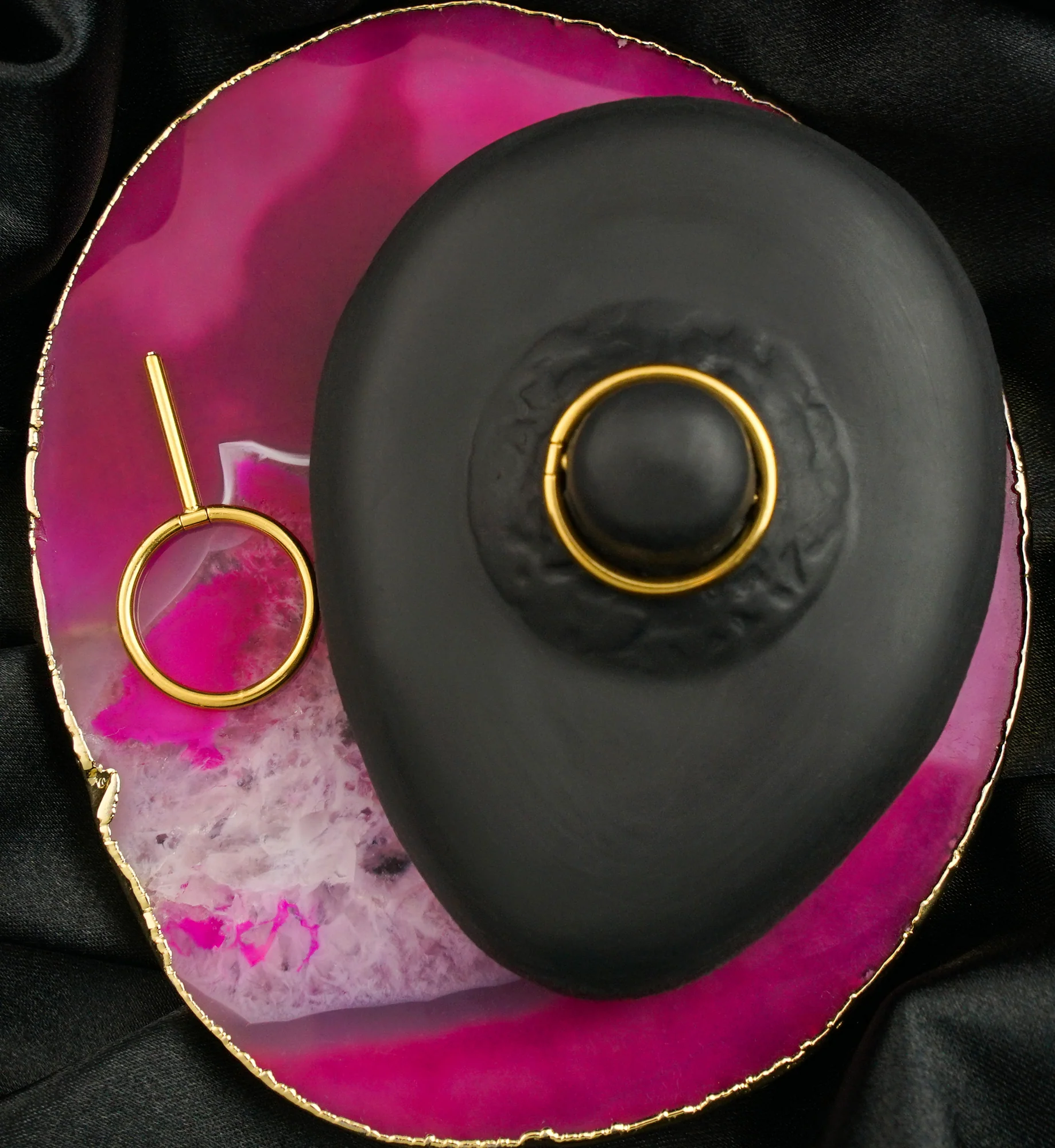 Gold PVD Circlet Titanium Nipple Clicker Ring - Mrs Treak