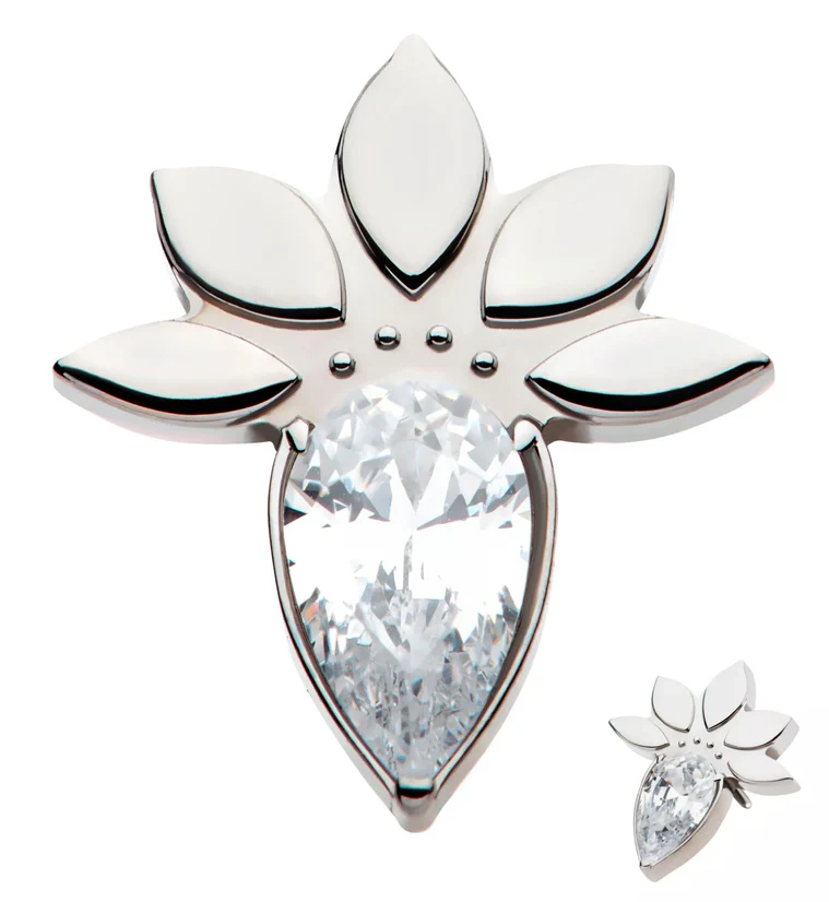 Sprout Clear CZ Threadless Titanium Top - Mrs Treak