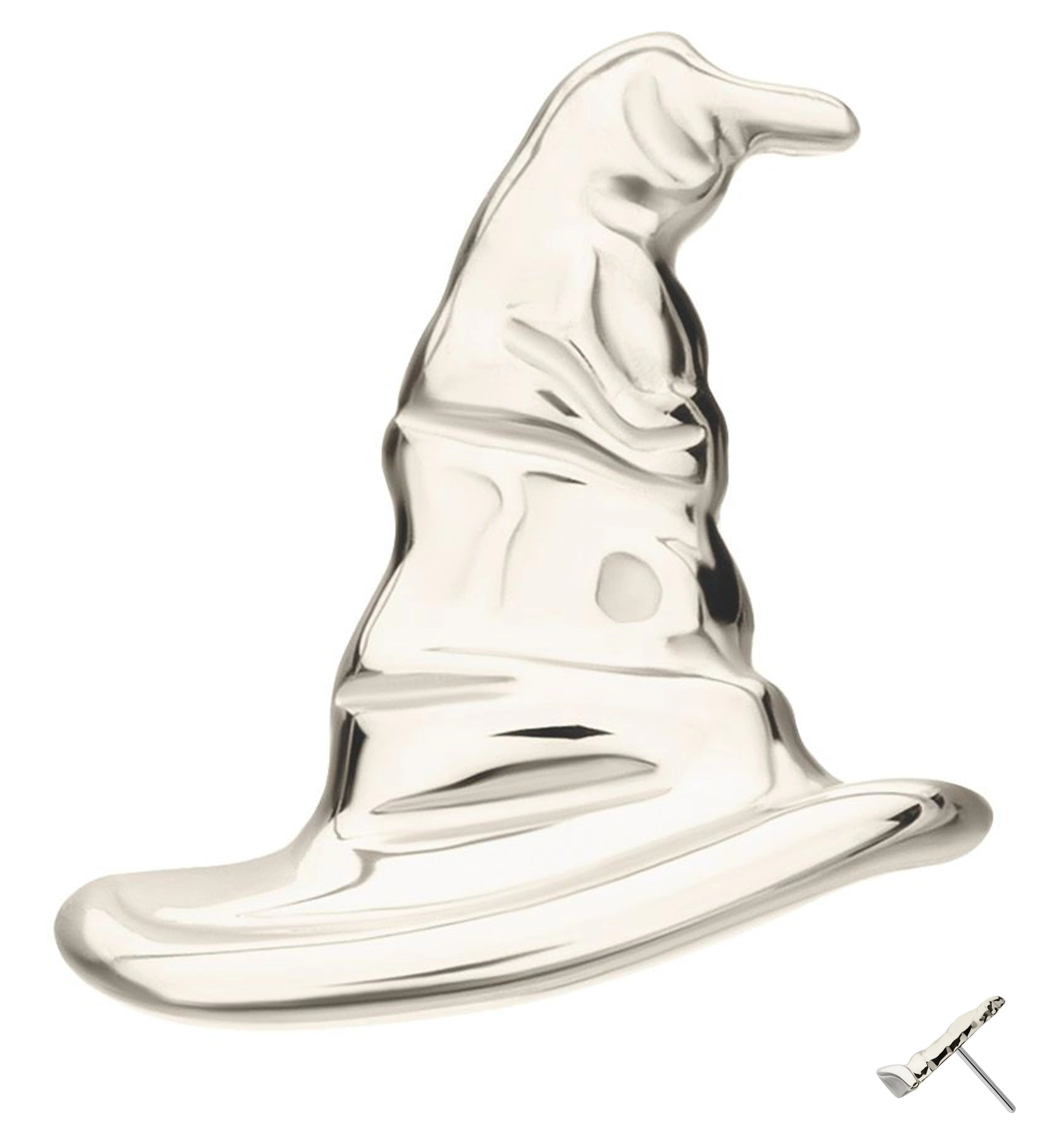 14kt White Gold Sorting Hat Threadless Top - Mrs Treak