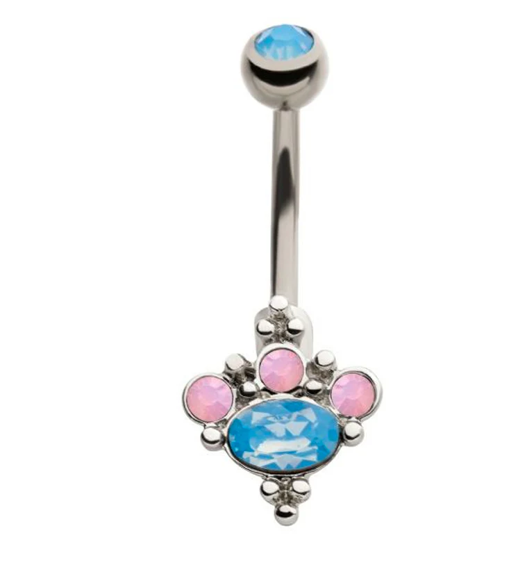 Cluster Bead Opalite Gem Belly Button Ring - Mrs Treak
