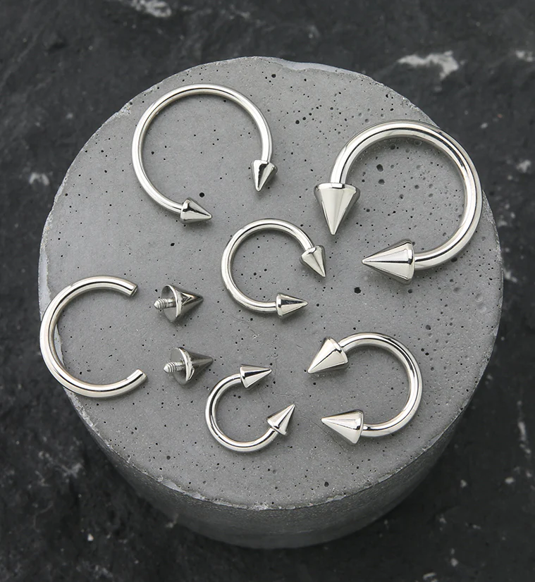 Spike Internally Threaded Titanium Circular Barbell - Mrs Treak