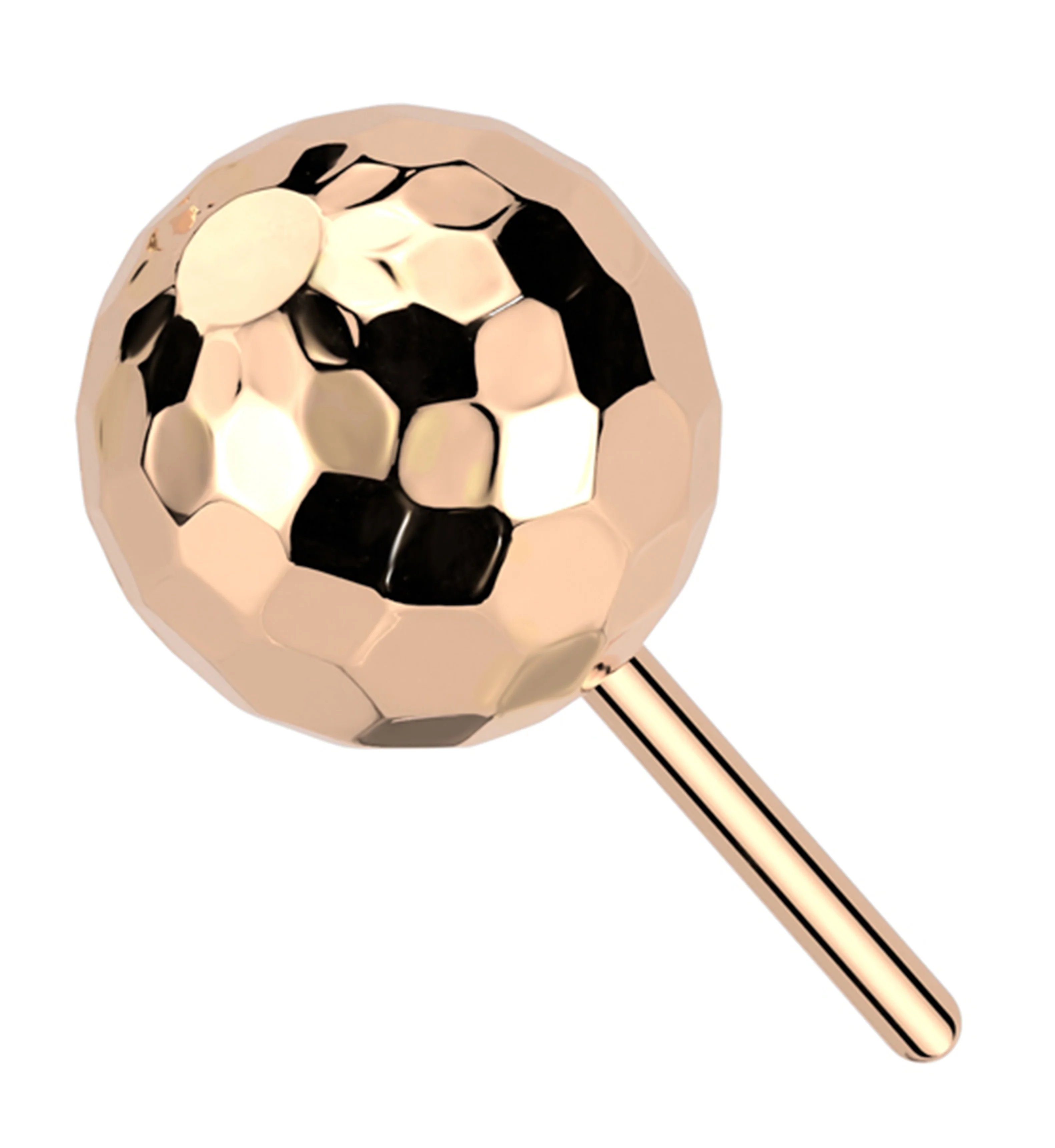 Rose Gold PVD Faceted Ball Titanium Threadless Top - Mrs Treak