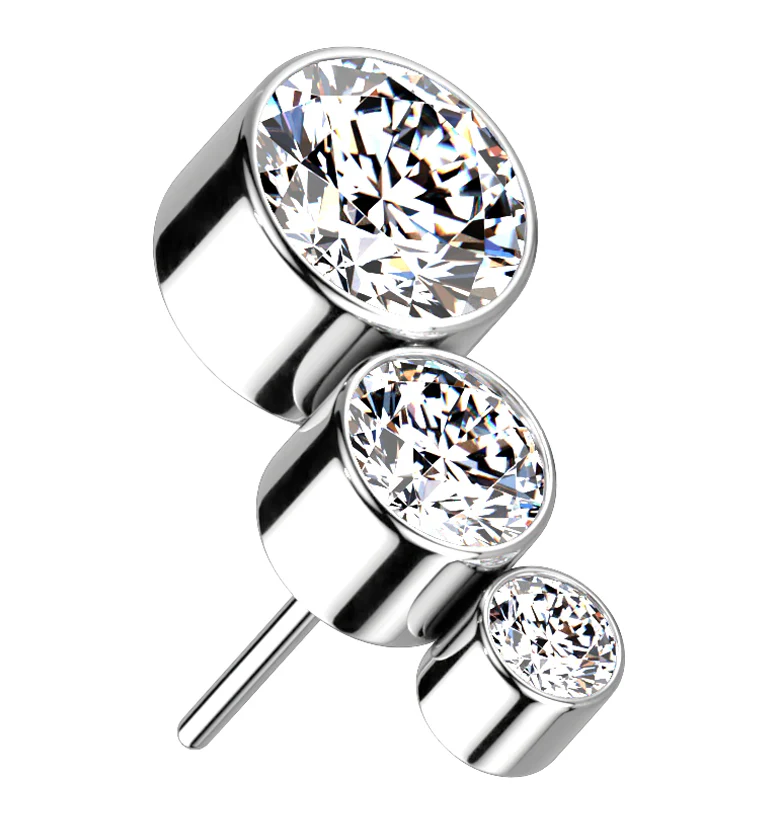 Descend CZ Threadless Titanium Top - Mrs Treak