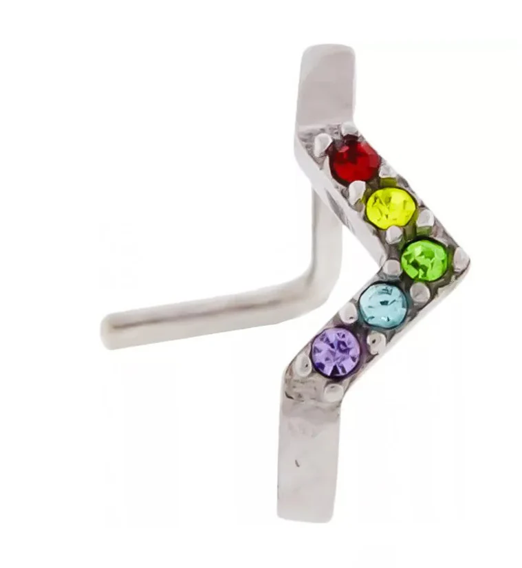 Point Rainbow CZ Nose Curve - Mrs Treak