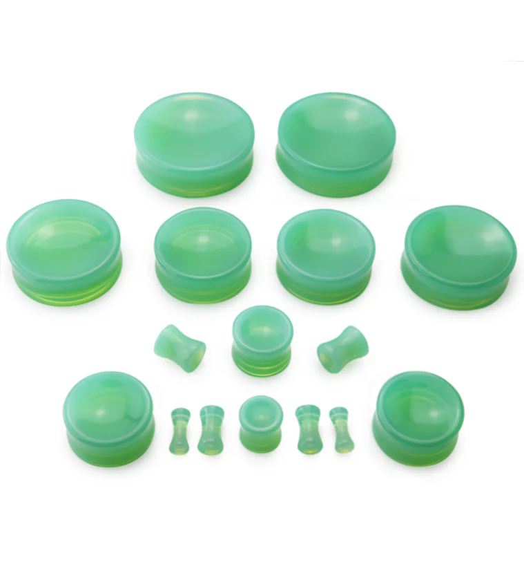Mint Opalite Glass Plugs - Mrs Treak