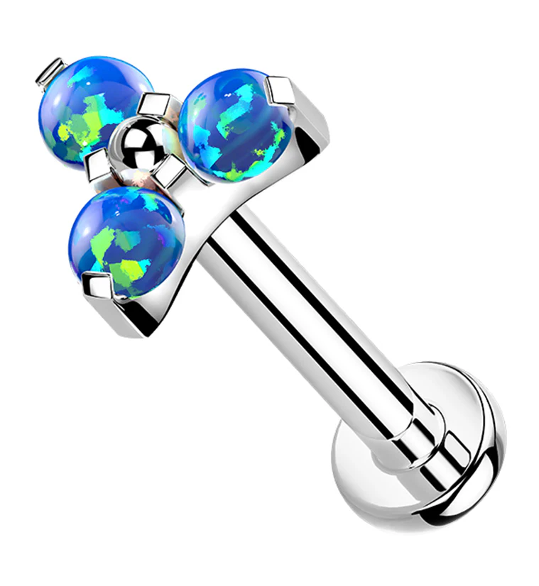 Triad Blue Opalite Titanium Internally Threaded Labret - Mrs Treak