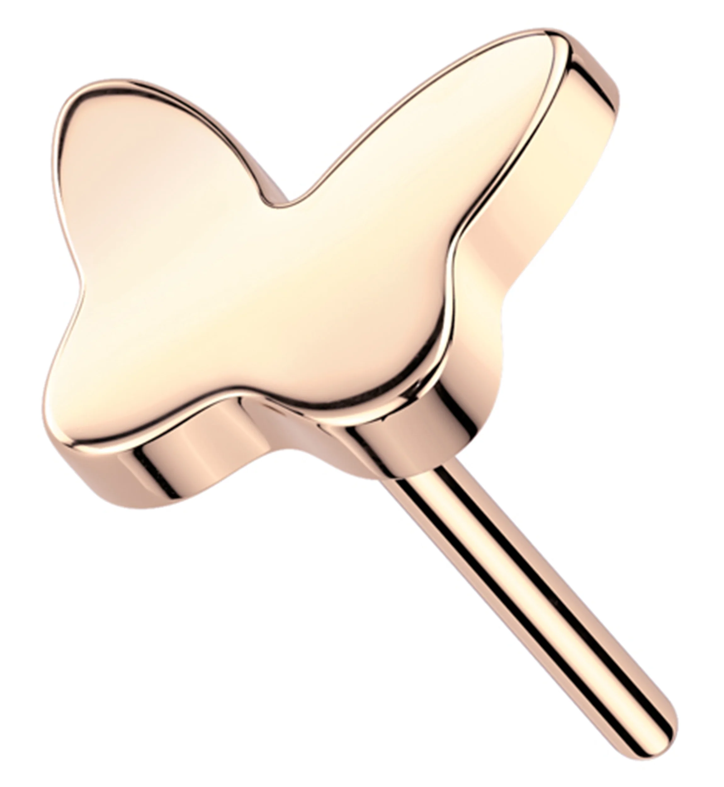 Rose Gold PVD Butterfly Titanium Threadless Top - Mrs Treak