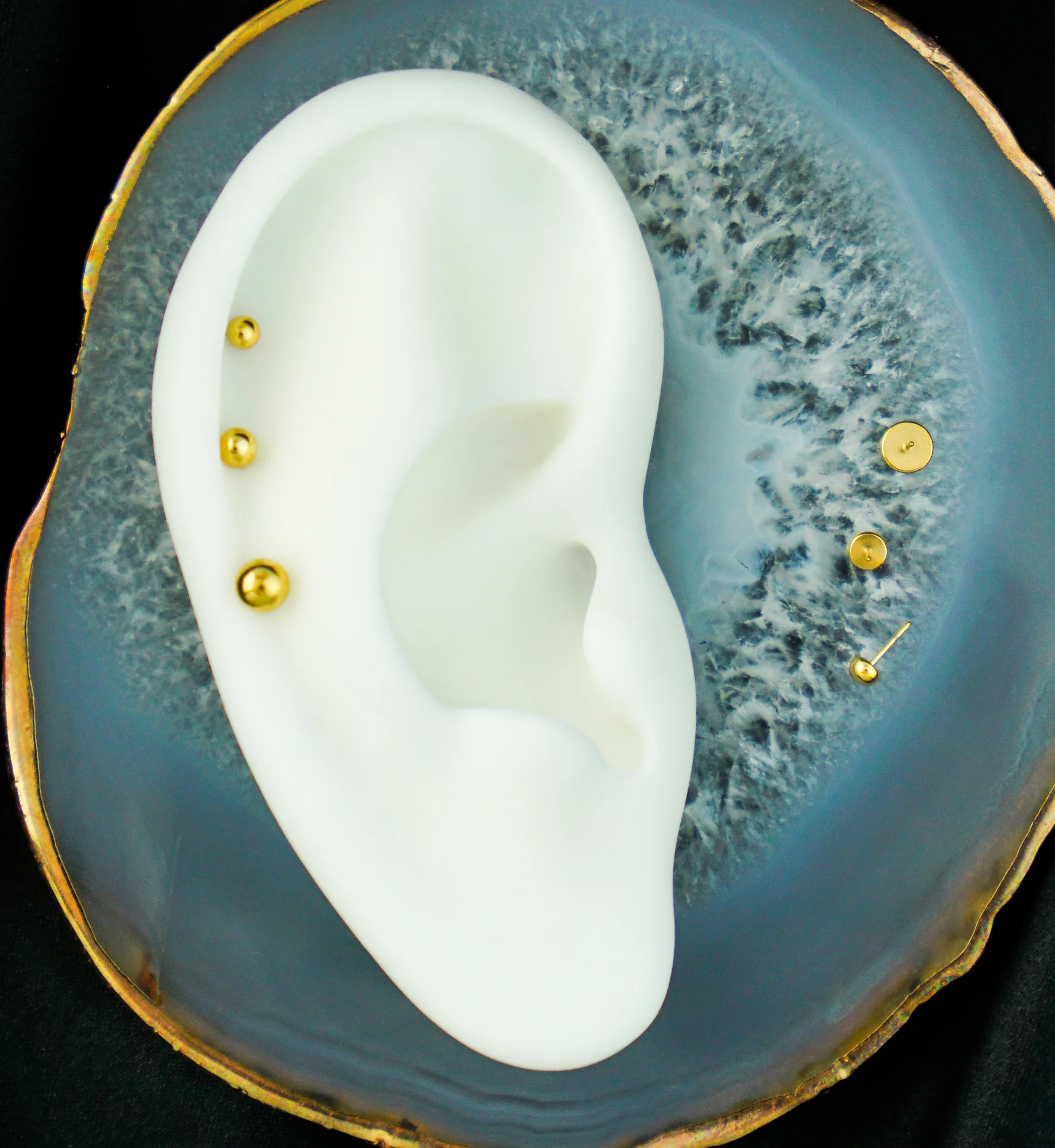 24kt Gold PVD Dome Threadless Titanium Top - Mrs Treak