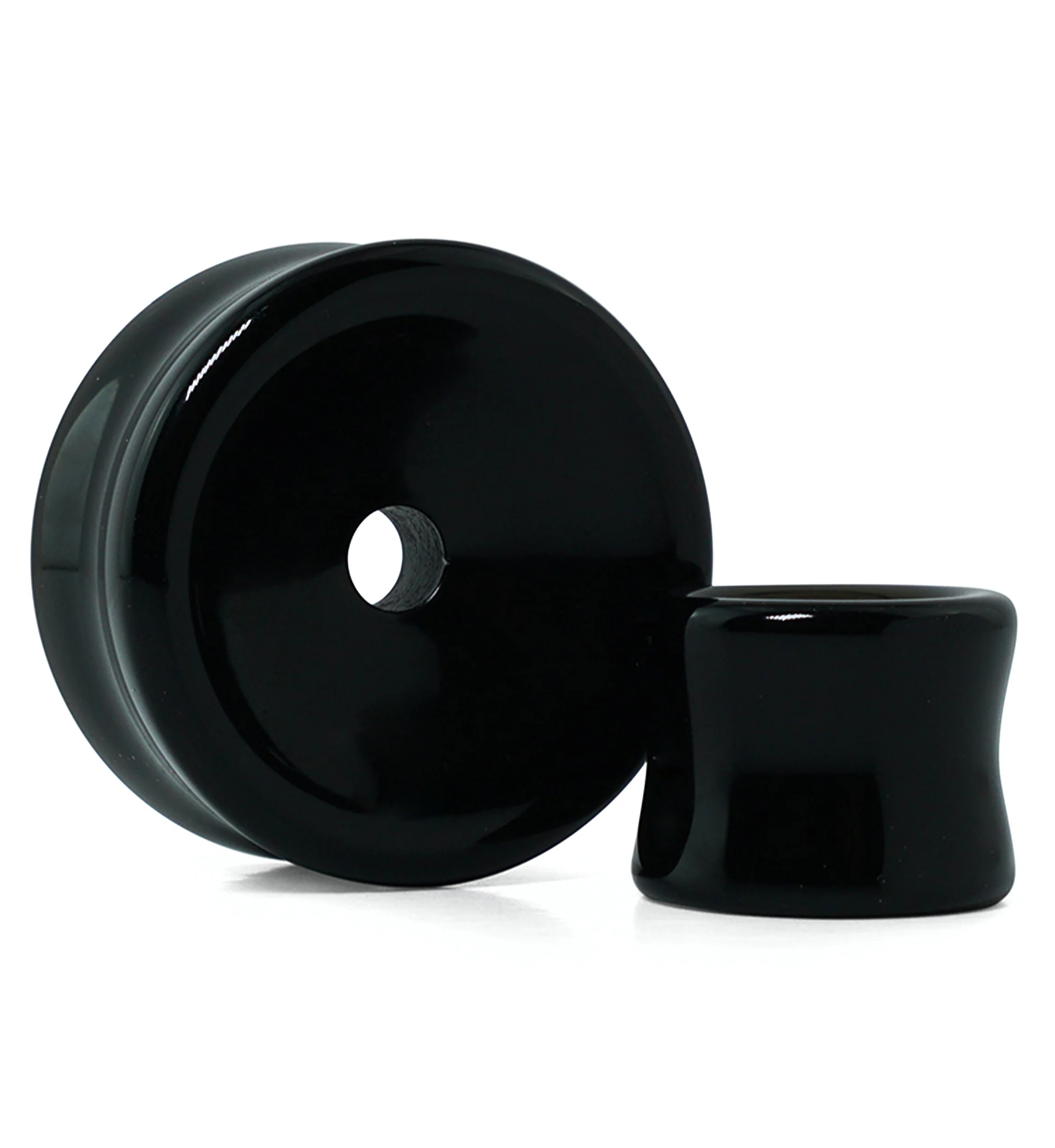 Black Obsidian Thick Wall Tunnels - Mrs Treak