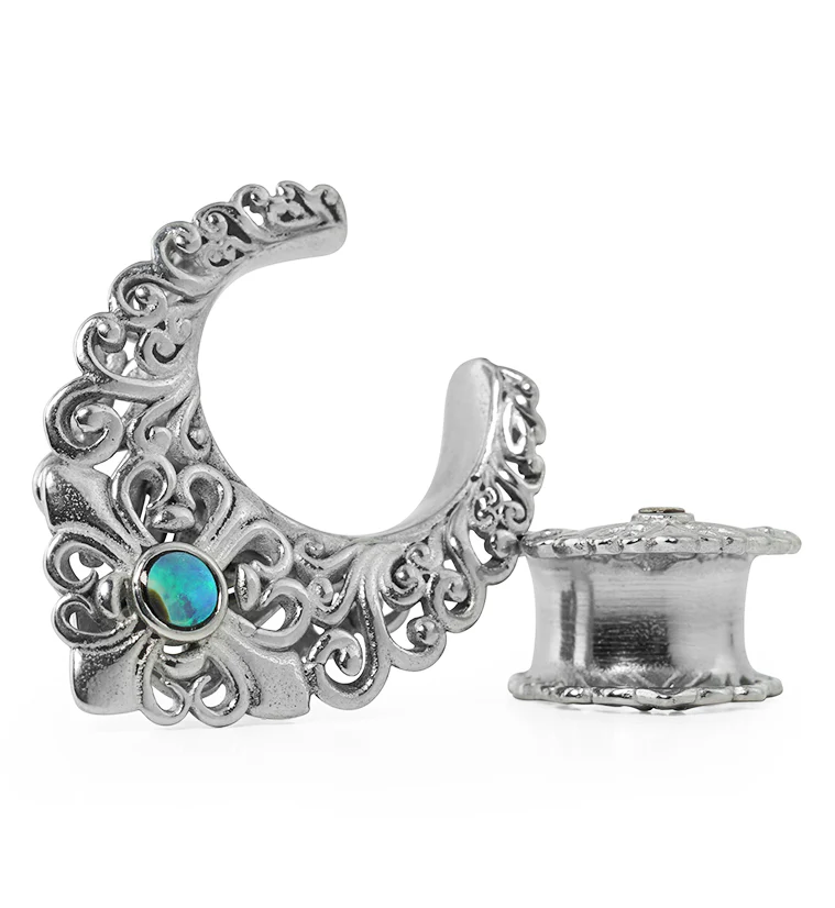 Ornate Abalone Stainless Steel Saddles - Mrs Treak