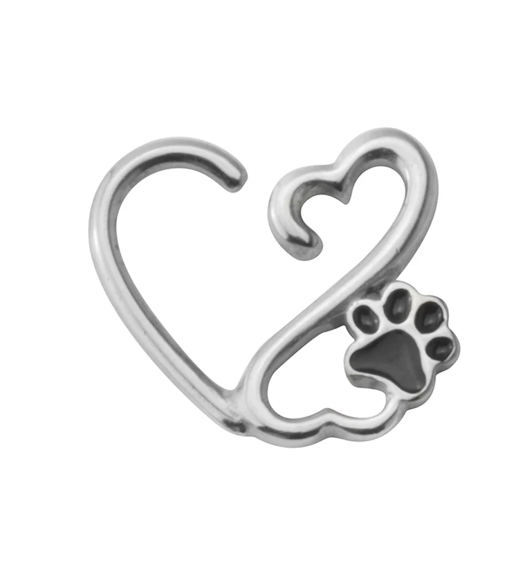 Paw Heart Hoop Daith Ring - Mrs Treak