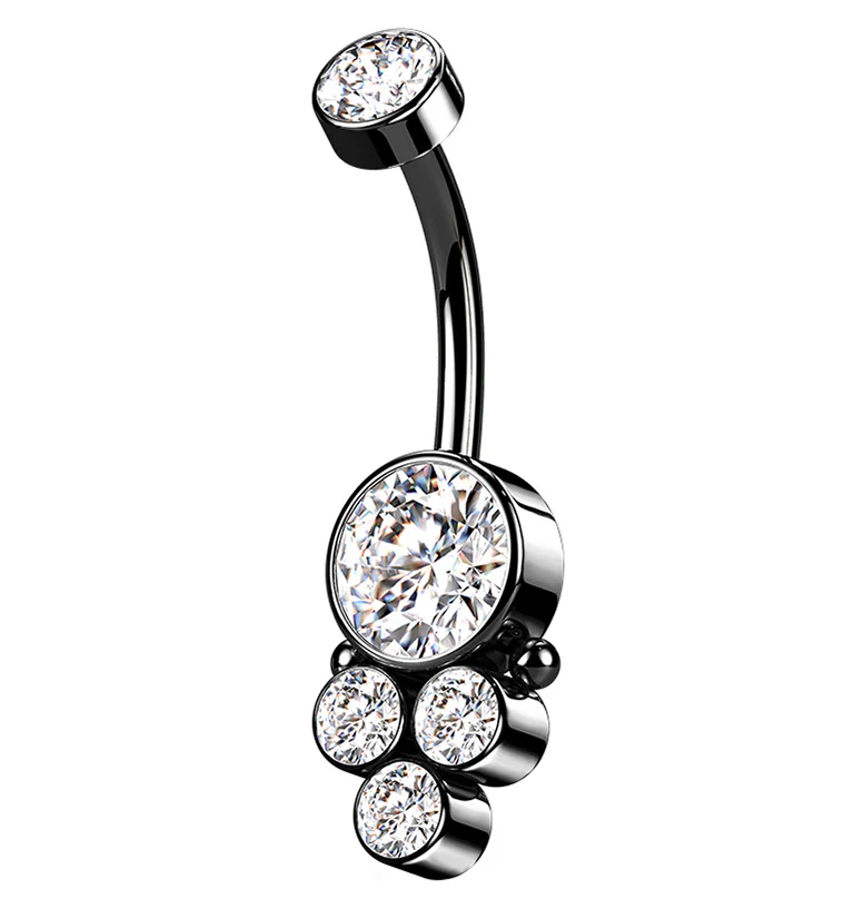 Black PVD Array Belly Button Ring - Mrs Treak