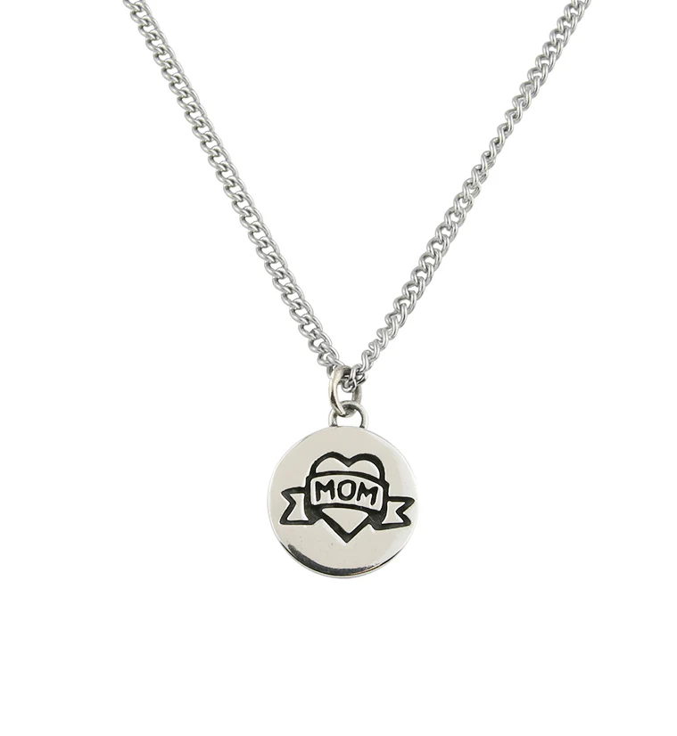 I Heart Mom White Brass Charm Necklace - Mrs Treak