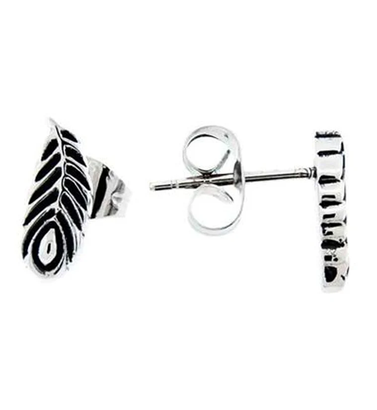 Feather Stainless Steel Earrings - Mrs Treak