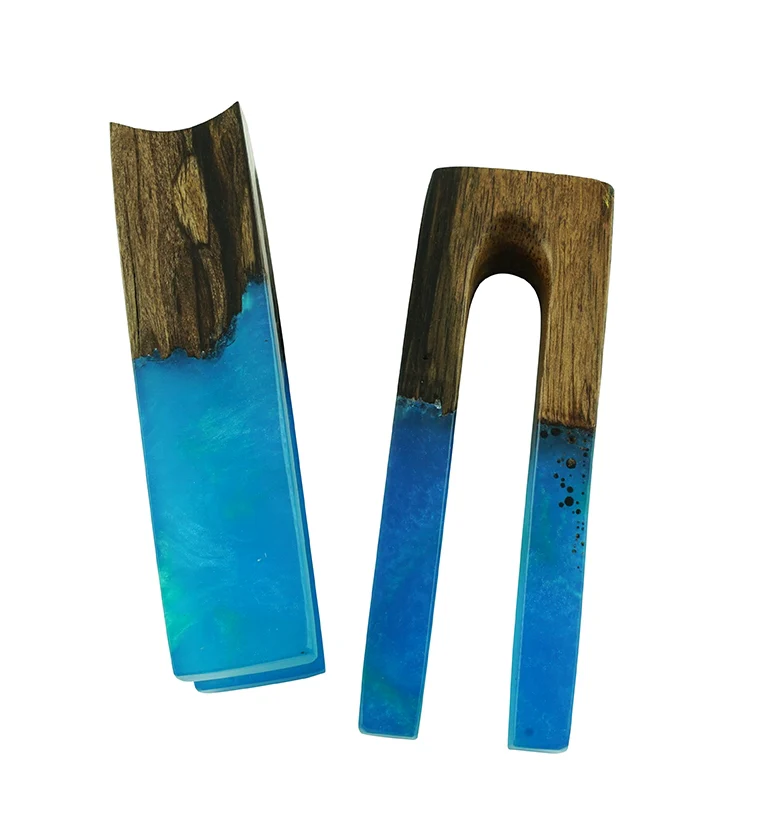 Ocean Resin Areng Wood Tower Ear Weights - Mrs Treak