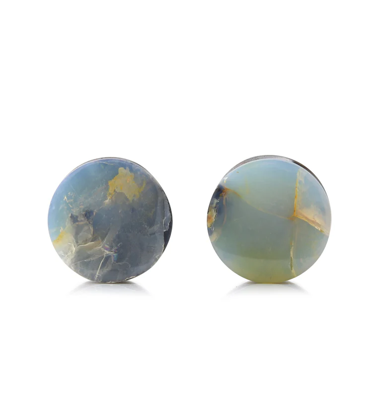 Boulder Opal Stone Plugs 1/2
