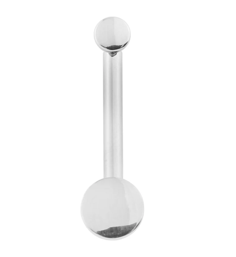 Flat Disk Vertical Clitoral Hood Internally Threaded Titanium Barbell - Mrs Treak