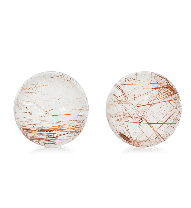 Rutilated Quartz Stone Plugs 3/4
