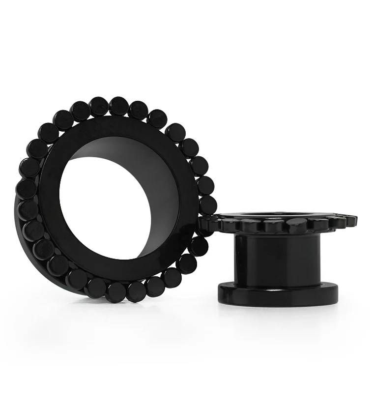 Black PVD Circlet Stainless Steel Tunnel Plugs - Mrs Treak