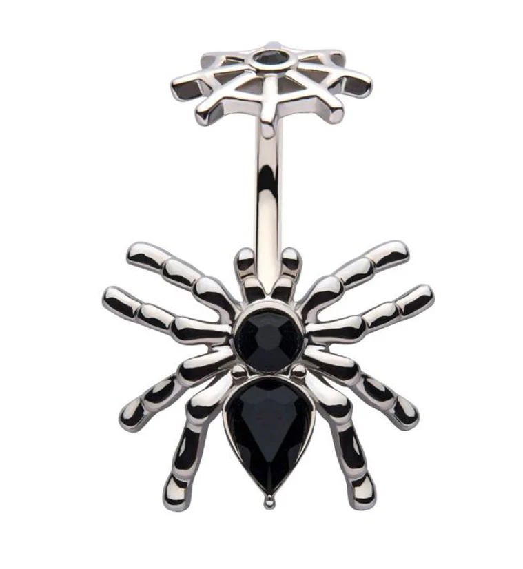 Spider Black CZ Belly Ring - Mrs Treak