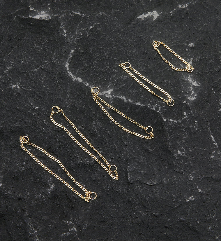 14kt Gold Dual Curb Chain - Mrs Treak