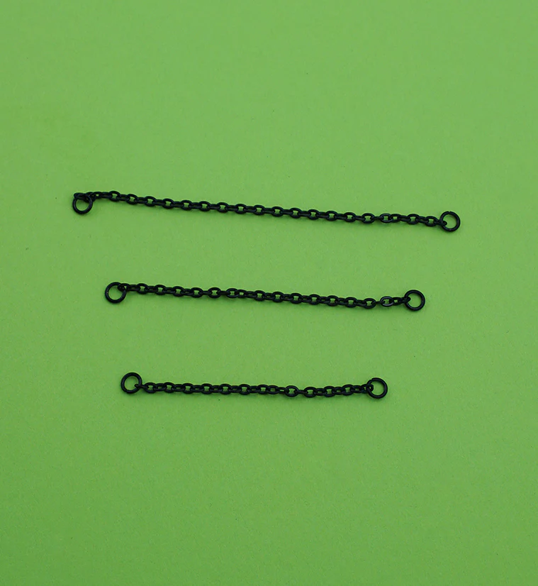 Black PVD Rolo Titanium Nose & Cartilage Piercing Chain - Mrs Treak