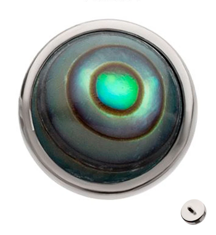 Bezel Abalone Shell Titanium Internally Threaded Top - Mrs Treak