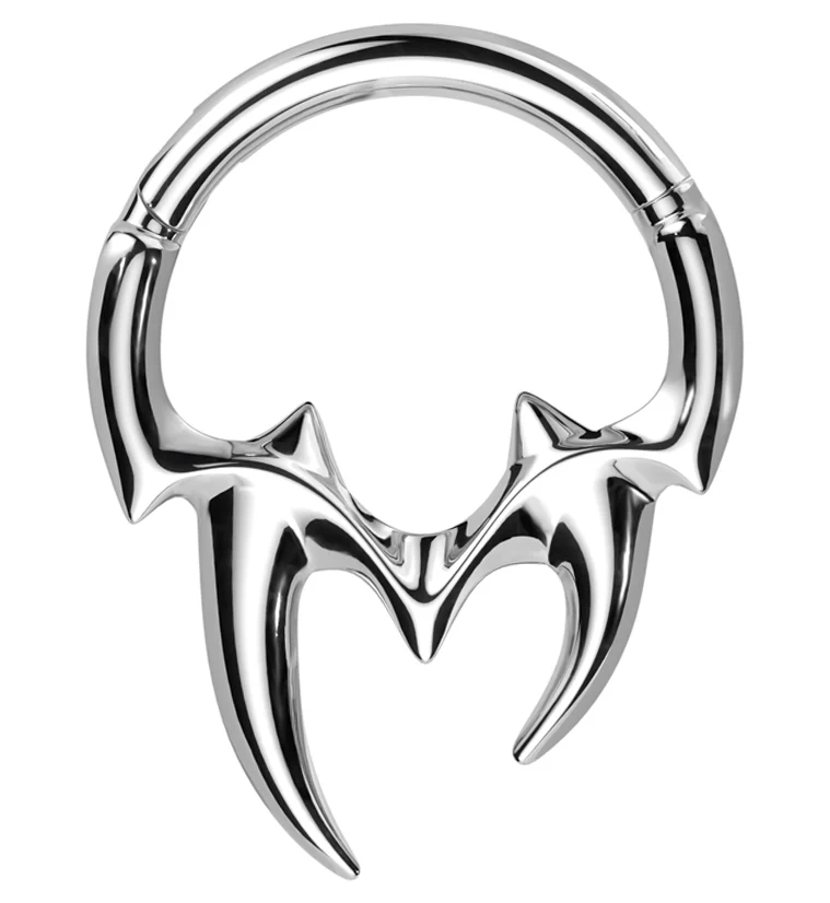 Fangs Stainless Steel Hinged Segment Ring - Mrs Treak