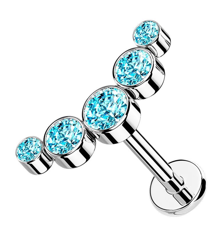 Aqua Arch CZ Labret Post - Mrs Treak